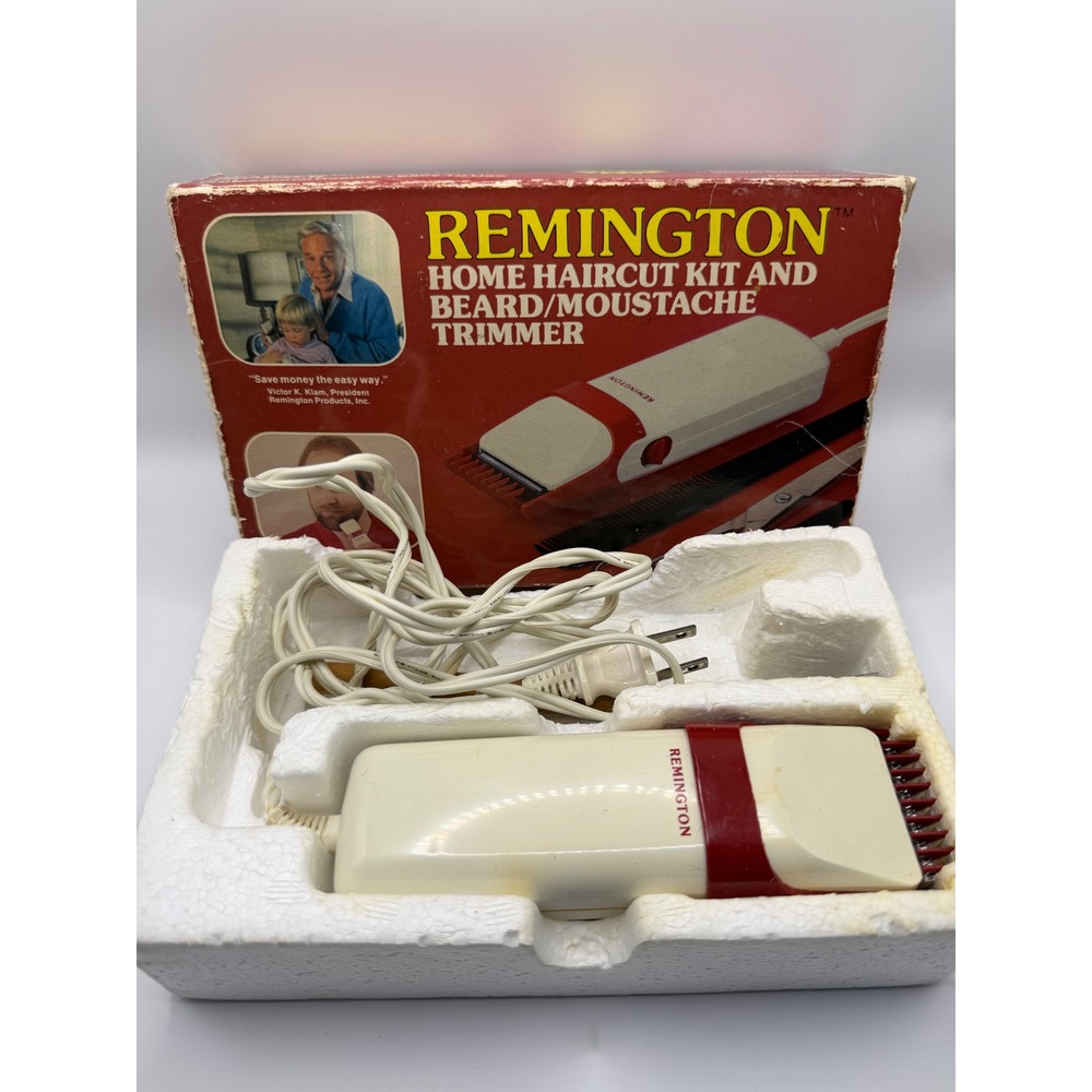 Vintage Remington Home Haircut Kit Beard Moustache Trimmer Model HC-100 1985
